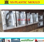 Plastic extrusion blow mould